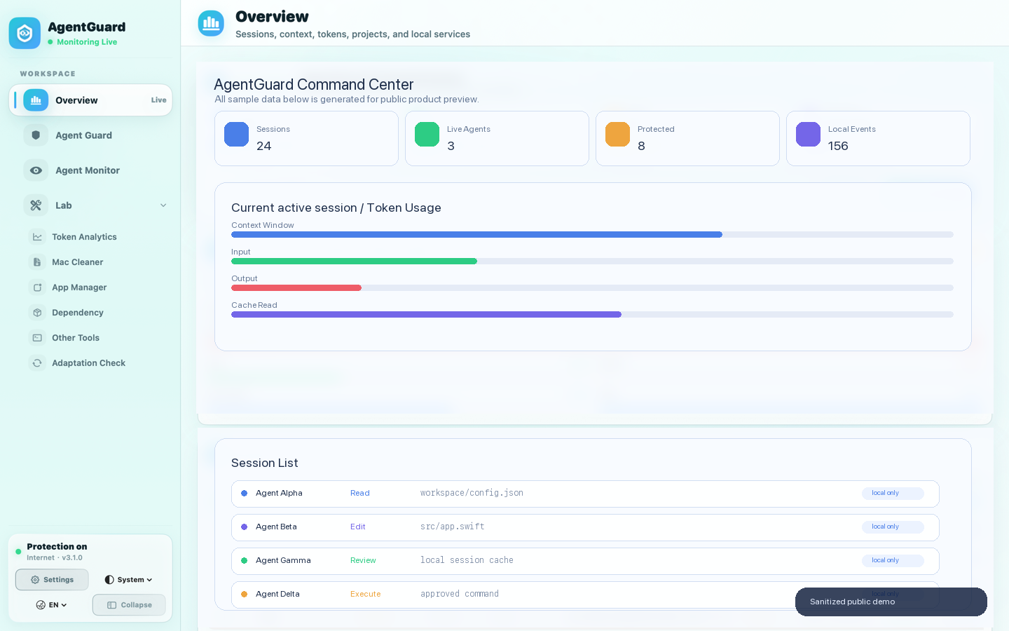 AgentGuard sanitized cleanup screenshot